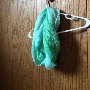 Turquoise scarf with lace